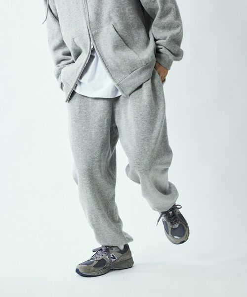 FREAK'S STORE（フリークスストア）の「リラックスフィット ウォッシャブル ウール コットン スウェットパンツ（スウェットパンツ・メンズ・チャコールグレー/オフホワイト/グレー・MEDIUM/LARGE）」の18枚目の写真