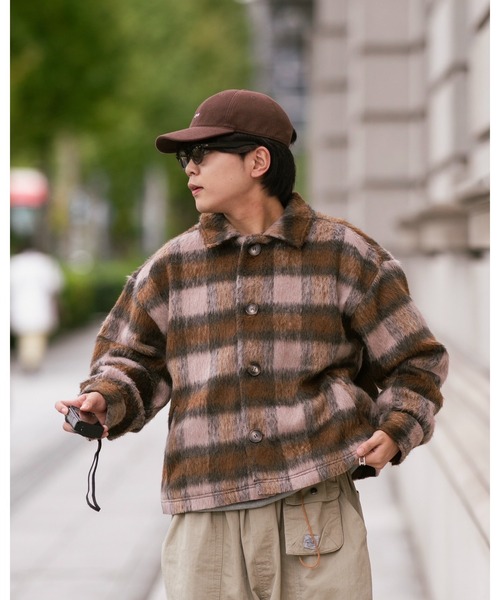 CIASU(シアス)の「レトロチェックシャツブルゾン(ニット/セーター・メンズ・ブラック/ブラウン・LARGE/MEDIUM)」の1枚目の写真