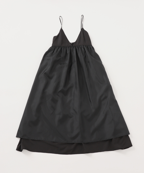 WEB限定/追加4》タフタギャザーキャミワンピース（ワンピース）｜SLOBE