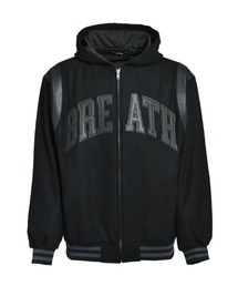 STYLISE（スタイライズ）の「【BREATH】ARCH LOGO HOODED VERSITY JACKET / ブラック×ブラック [BR25AW-O0007]（ダウンジャケット/コート）」