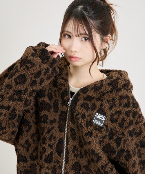 shrita(シュリータ)の「総柄ボアブルゾン(ブルゾン・キッズ・グリーン系その他/ブラウン系その他・FREE)」の2枚目の写真