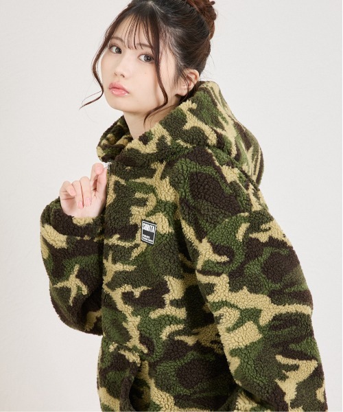 shrita(シュリータ)の「総柄ボアブルゾン(ブルゾン・キッズ・グリーン系その他/ブラウン系その他・FREE)」の1枚目の写真