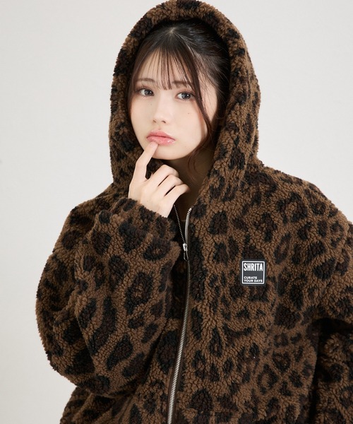 shrita(シュリータ)の「総柄ボアブルゾン(ブルゾン・キッズ・グリーン系その他/ブラウン系その他・FREE)」の5枚目の写真