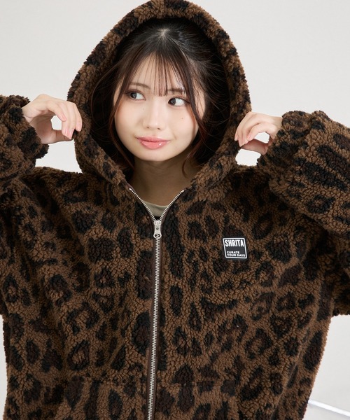 shrita(シュリータ)の「総柄ボアブルゾン(ブルゾン・キッズ・グリーン系その他/ブラウン系その他・FREE)」の3枚目の写真