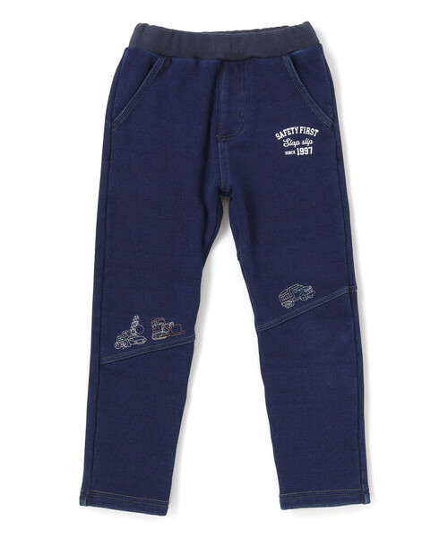 SLAP SLIP(スラップスリップ)の「グングンのぼるよはたらくくるま刺しゅうロングパンツ(80~130cm)(デニムパンツ・キッズ・ネイビー/ブルー・90cm/80cm/100cm/130cm/110cm/120cm)」の4枚目の写真