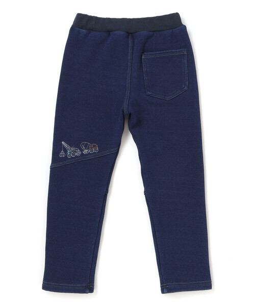 SLAP SLIP(スラップスリップ)の「グングンのぼるよはたらくくるま刺しゅうロングパンツ(80~130cm)(デニムパンツ・キッズ・ネイビー/ブルー・90cm/80cm/100cm/130cm/110cm/120cm)」の5枚目の写真