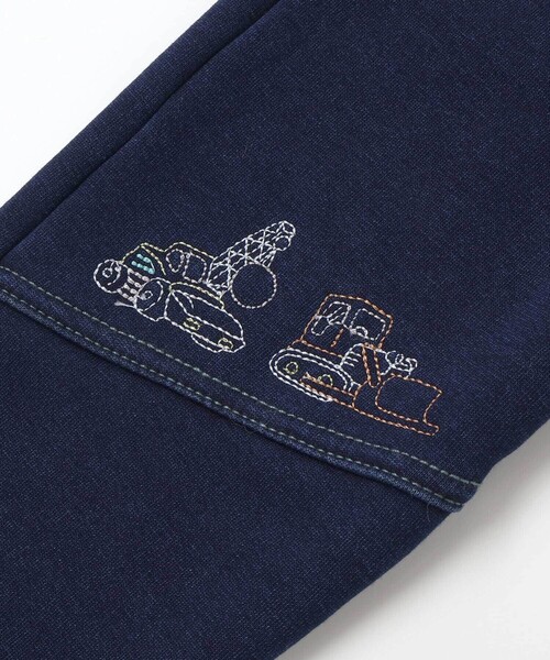 SLAP SLIP(スラップスリップ)の「グングンのぼるよはたらくくるま刺しゅうロングパンツ(80~130cm)(デニムパンツ・キッズ・ネイビー/ブルー・90cm/80cm/100cm/130cm/110cm/120cm)」の10枚目の写真
