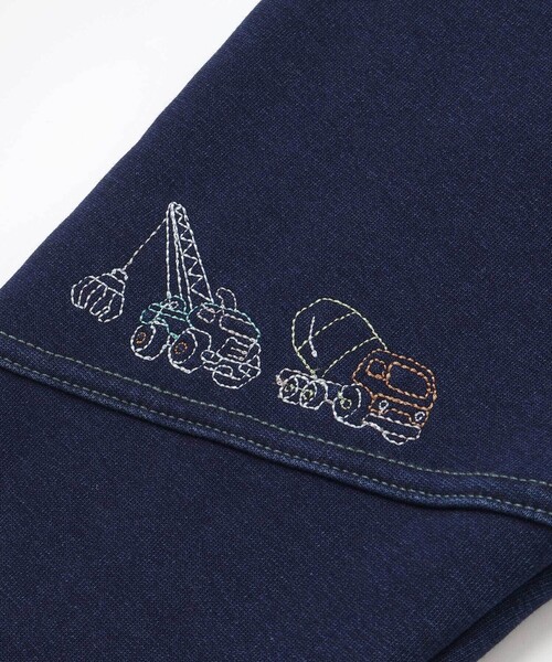 SLAP SLIP(スラップスリップ)の「グングンのぼるよはたらくくるま刺しゅうロングパンツ(80~130cm)(デニムパンツ・キッズ・ネイビー/ブルー・90cm/80cm/100cm/130cm/110cm/120cm)」の12枚目の写真
