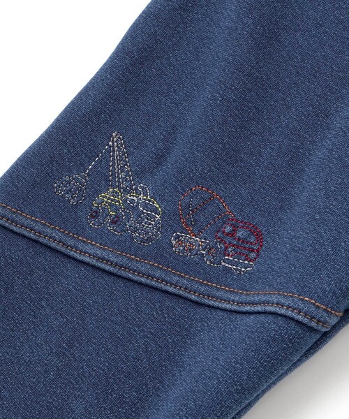 SLAP SLIP(スラップスリップ)の「グングンのぼるよはたらくくるま刺しゅうロングパンツ(80~130cm)(デニムパンツ・キッズ・ネイビー/ブルー・90cm/80cm/100cm/130cm/110cm/120cm)」の20枚目の写真