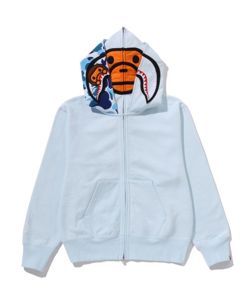 トップス BAPE MILO SHARK FULL ZIP DOUBLE HOODIE A BATHING APE（アベイシングエイプ）の「MILO SHARK FULL ZIP DOUBLE