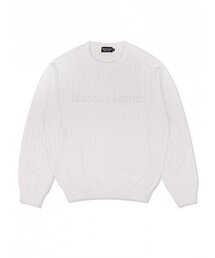 FABULOUS ARCHIVE（ファビュラスアーカイブ）の「ユニセックス クルーネック ケーブルニット ホワイト(FCD1KT207M)（ニット/セーター）」