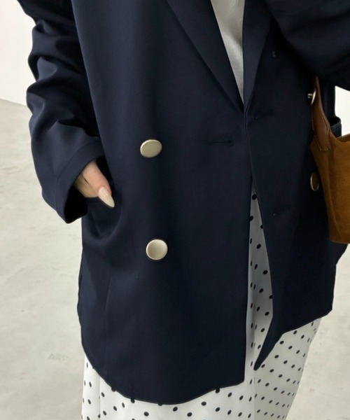 Birthday room（バースデイルーム）の「ダブルテーラードジャケット/double-breasted tailored jacket（テーラードジャケット・レディース・ネイビー/ベージュ/ブラック・FREE）」の20枚目の写真