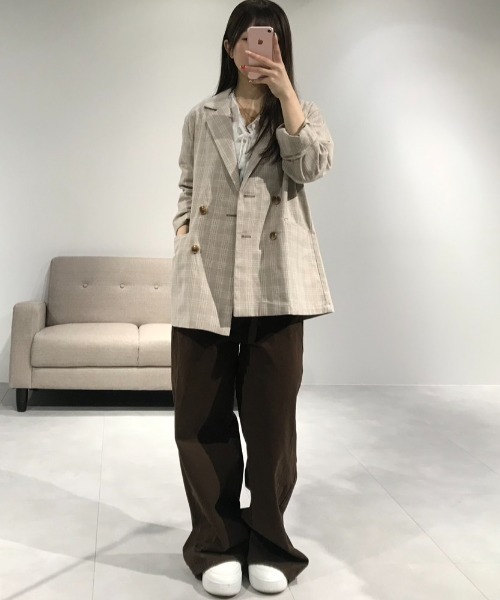 Birthday room（バースデイルーム）の「ダブルテーラードジャケット/double-breasted tailored jacket（テーラードジャケット・レディース・ネイビー/ベージュ/ブラック・FREE）」の12枚目の写真