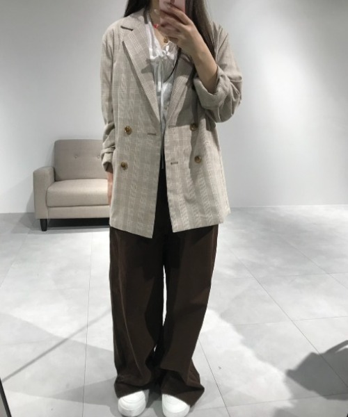 Birthday room（バースデイルーム）の「ダブルテーラードジャケット/double-breasted tailored jacket（テーラードジャケット・レディース・ネイビー/ベージュ/ブラック・FREE）」の17枚目の写真