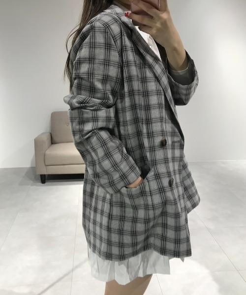 Birthday room（バースデイルーム）の「ダブルテーラードジャケット/double-breasted tailored jacket（テーラードジャケット・レディース・ネイビー/ベージュ/ブラック・FREE）」の9枚目の写真