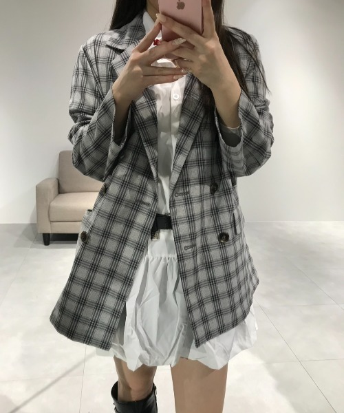 Birthday room（バースデイルーム）の「ダブルテーラードジャケット/double-breasted tailored jacket（テーラードジャケット・レディース・ネイビー/ベージュ/ブラック・FREE）」の7枚目の写真