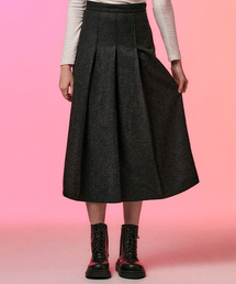 KOLEAT（コレット）の「ウールヘリンボーンプリーツロングスカート[チャコールグレー]冬ロングスカートver.（スカート）」