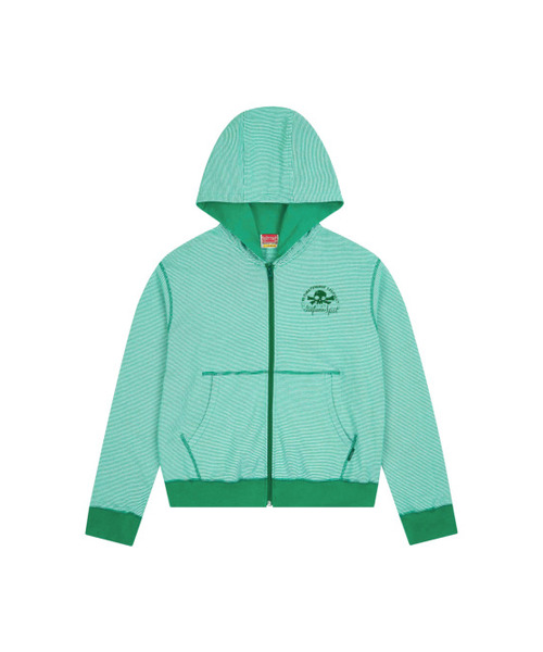 マルチスカルストライプフードジップアップ (GREEN