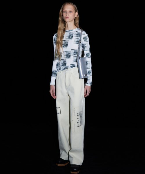 WNDERKAMMER(ブンダーカンマー)の「ワッフルストレートパンツ_アイボリー(その他パンツ・レディース・その他・MEDIUM/SMALL/X-SMALL)」の3枚目の写真