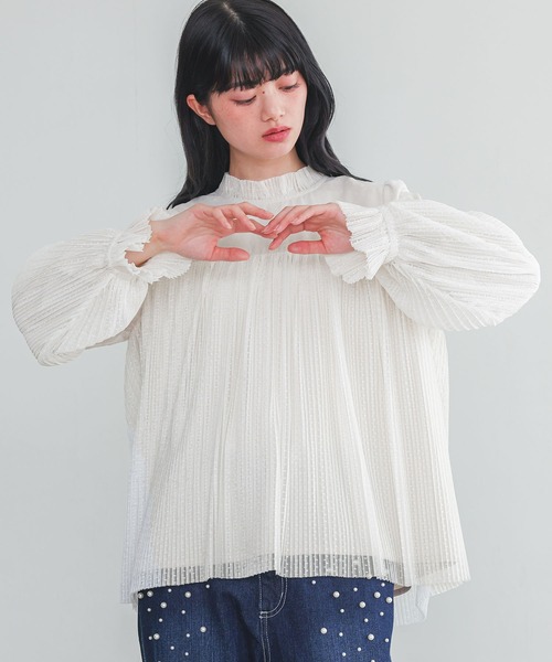 somari imagination（ソマリ イマジネーション）の「ドットチュールブラウス（シャツ/ブラウス・レディース・ブラック/アイボリー・1/2）」の7枚目の写真
