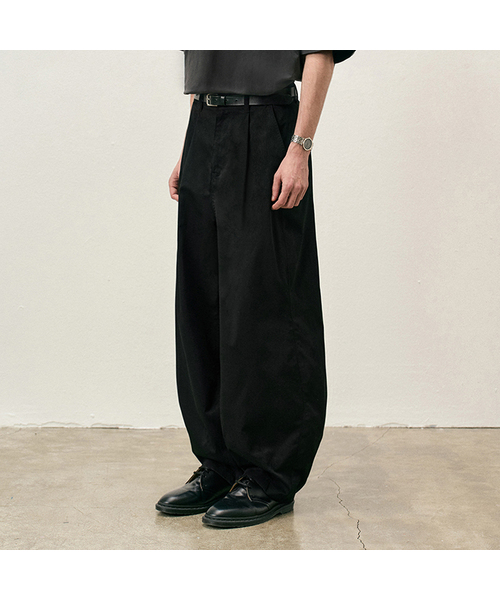 COSTUME O’CLOCK(コスチュームオクロック)の「コットンライクバルーンワンタックスラックス 6 COLOR COOSPT245(スラックス・メンズ・ブラック/ブラウン/グレイッシュベージュ/チャコール/ベージュ/ライトグレー・26/28/30/32/34)」の1枚目の写真