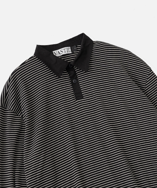 VASTIC(バスティック)の「ストライプカラー長袖_ブラック / ホワイト(Tシャツ/カットソー・メンズ・ネイビー・X-LARGE/MEDIUM/LARGE)」の4枚目の写真