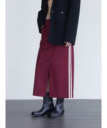 WHOLE PAPER（ホールペーパー）の「ツーラインロングスカート - バーガンディ（スカート）」