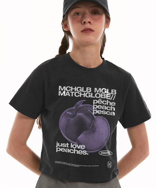 MATCHGLOBE（マッチグローブ）の「ピーチクロップTシャツ（ブラック）（Tシャツ/カットソー・レディース・その他・FREE）」の5枚目の写真