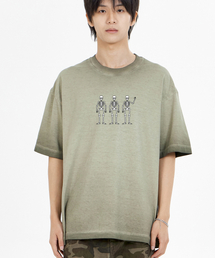 BY.L（バイエル）の「Monster Skeleton Pigment Short Sleeve T-Shirt Khaki（Tシャツ/カットソー・メンズ）」