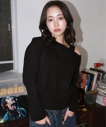 SORUTT（ソルト）の「【 SORUTT / ソルト 】 アシメショルダー リブ カット ニット #_（ニット/セーター）」