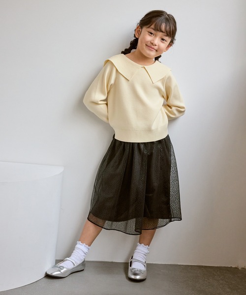 ROPE' PICNIC(ロペピクニック)の「【KIDS/キッズ】前後2WAYマシュマロニットリボンカラートップス/リンクコーデ(ニット/セーター・キッズ・ブラック/ピンク系その他2/キナリ・130/150/140)」の7枚目の写真