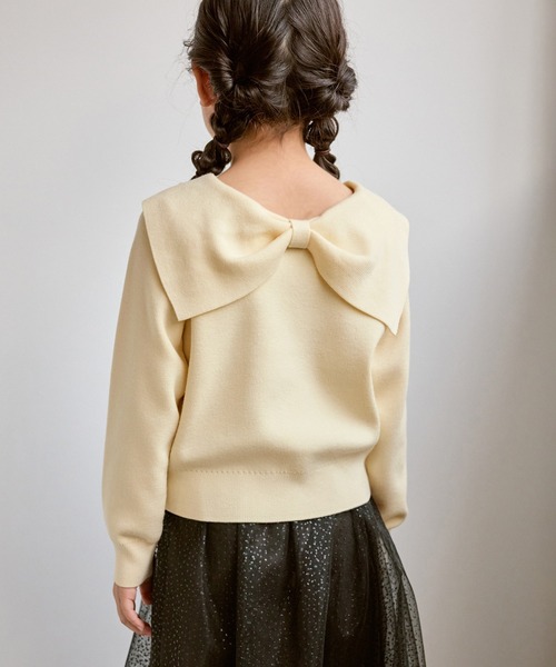 ROPE' PICNIC(ロペピクニック)の「【KIDS/キッズ】前後2WAYマシュマロニットリボンカラートップス/リンクコーデ(ニット/セーター・キッズ・ブラック/ピンク系その他2/キナリ・130/150/140)」の9枚目の写真