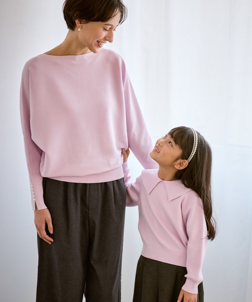 ROPE' PICNIC(ロペピクニック)の「【KIDS/キッズ】前後2WAYマシュマロニットリボンカラートップス/リンクコーデ(ニット/セーター・キッズ・ブラック/ピンク系その他2/キナリ・130/150/140)」の15枚目の写真