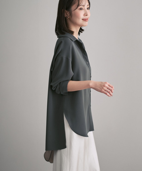 Noble（ノーブル）の「《追加》シーズンカラープレーンシャツ（シャツ/ブラウス・レディース・グリーン/チャコールグレー/ホワイト・FREE）」の10枚目の写真
