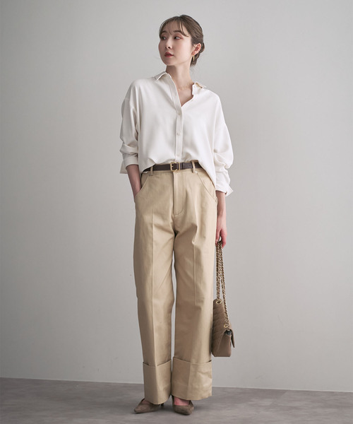 Noble（ノーブル）の「《追加》シーズンカラープレーンシャツ（シャツ/ブラウス・レディース・グリーン/チャコールグレー/ホワイト・FREE）」の18枚目の写真