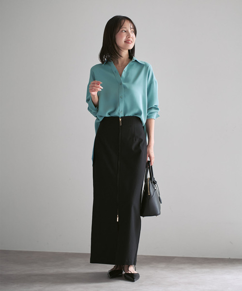 Noble（ノーブル）の「《追加》シーズンカラープレーンシャツ（シャツ/ブラウス・レディース・グリーン/チャコールグレー/ホワイト・FREE）」の8枚目の写真