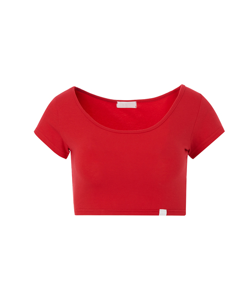 A.R.U(エイアールユー)の「CROP TEE(Tシャツ/カットソー・レディース・ホワイト/スカイブルー/ブラック/ネイビー/レッド/ライトグリーン/PINK・SMALL/MEDIUM)」の7枚目の写真