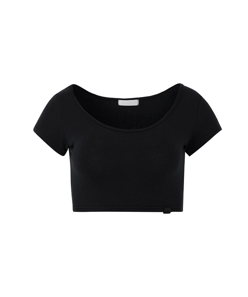 A.R.U(エイアールユー)の「CROP TEE(Tシャツ/カットソー・レディース・ホワイト/スカイブルー/ブラック/ネイビー/レッド/ライトグリーン/PINK・SMALL/MEDIUM)」の1枚目の写真