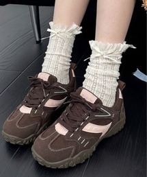バイカラーシューレース チャンキーソール ダッドスニーカー