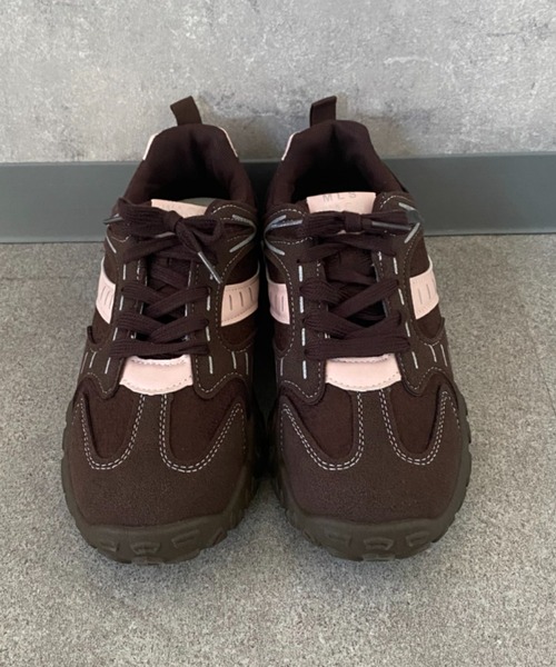 SHEPP（シープ）の「バイカラーシューレース チャンキーソール ダッドスニーカー（スニーカー・レディース・ベージュ/キャメル/ブラウン/イエロー・M/L）」の5枚目の写真