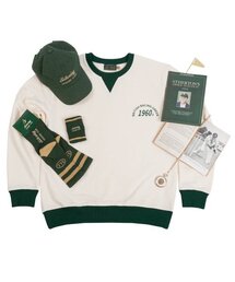 1960 B.R.G Logo Leisure Sweatshirt(Unisex) - Ivory & Green