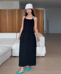 UNNOUT（アナウト）の「DETACHABLE COTTON MAXI DRESS BLACK（ワンピース）」