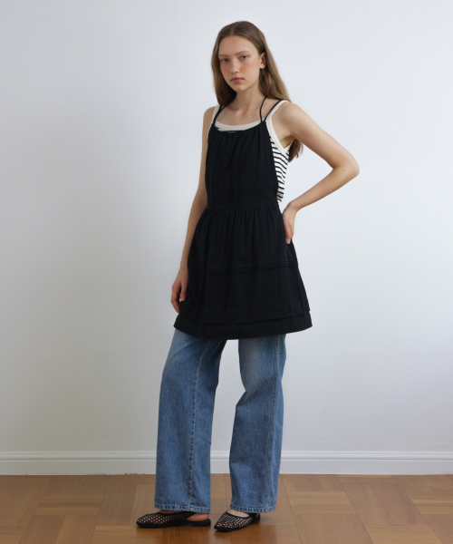 UNNOUT(アナウト)の「DETACHABLE COTTON MAXI DRESS BLACK(ワンピース・レディース・その他・FREE)」の3枚目の写真