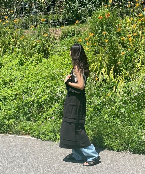 UNNOUT(アナウト)の「DETACHABLE COTTON MAXI DRESS BLACK(ワンピース・レディース・その他・FREE)」の7枚目の写真