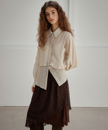 OURO（アウロ）の「VEIL LACE SKIRT [ BROWN ]（スカート）」