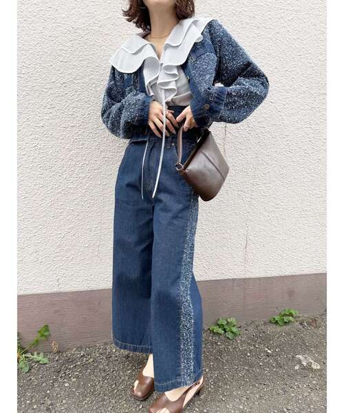 LAGUNAMOON（ラグナムーン）の「ラッフルパイピングブラウス（シャツ/ブラウス・レディース・ブルー/ホワイト/ピンク・FREE）」の9枚目の写真