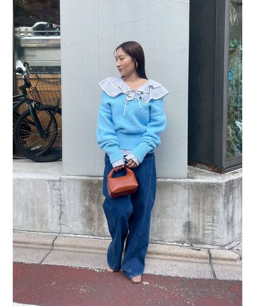 LAGUNAMOON（ラグナムーン）の「ラッフルパイピングブラウス（シャツ/ブラウス・レディース・ブルー/ホワイト/ピンク・FREE）」の18枚目の写真