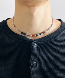 BEATJIVE（ビートジャイブ）の「ショートチェーン リンクチェーン ネックレス ビーズ シルバー  メンズ レディース（ネックレス）」