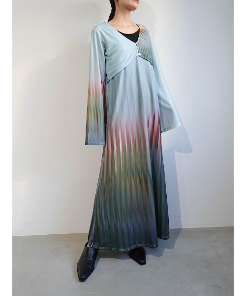 sahara(サハラ)の「Art Line Print 2piece Dress(ワンピース・レディース・ライトブルー/ブラック/ベージュ・FREE)」の12枚目の写真