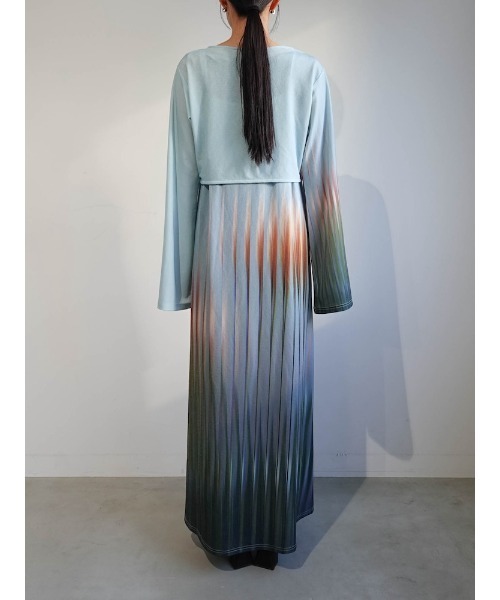 sahara(サハラ)の「Art Line Print 2piece Dress(ワンピース・レディース・ライトブルー/ブラック/ベージュ・FREE)」の15枚目の写真